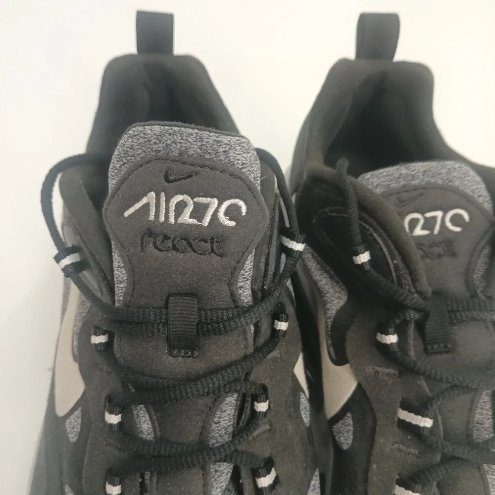 Nike Air Max 270 React Black Grey Oil Grey Mens Running Shoes AO4971-001 Size 10